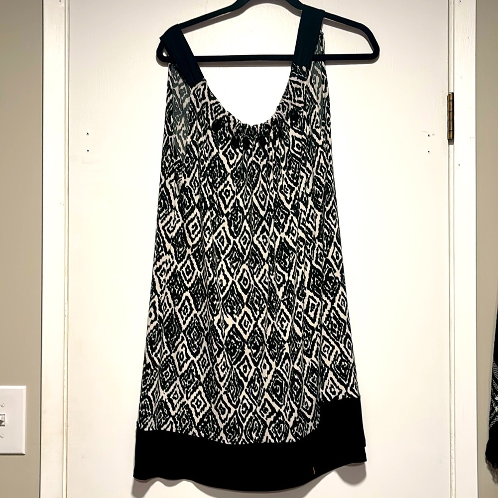 Dress black and white beaded and tie back bow